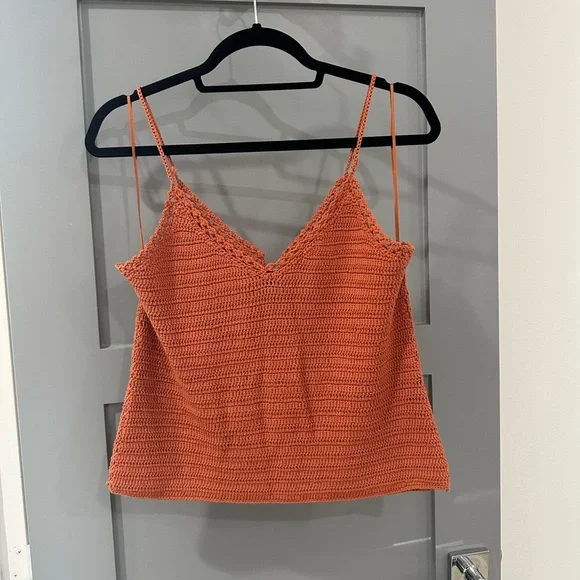 Intermix Burnt Orange Crochet Top - Picture 2 of 4